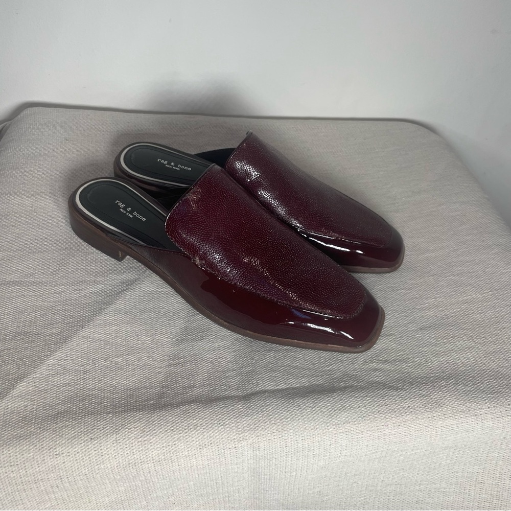 NWOT Rag & Bone Deep Red Leather Loafers
